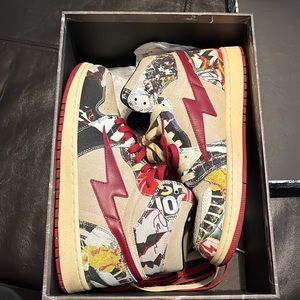 Reeves Paris/ Air Kiy ‘85 Hightop, Tan/Maroon/Multi-Color